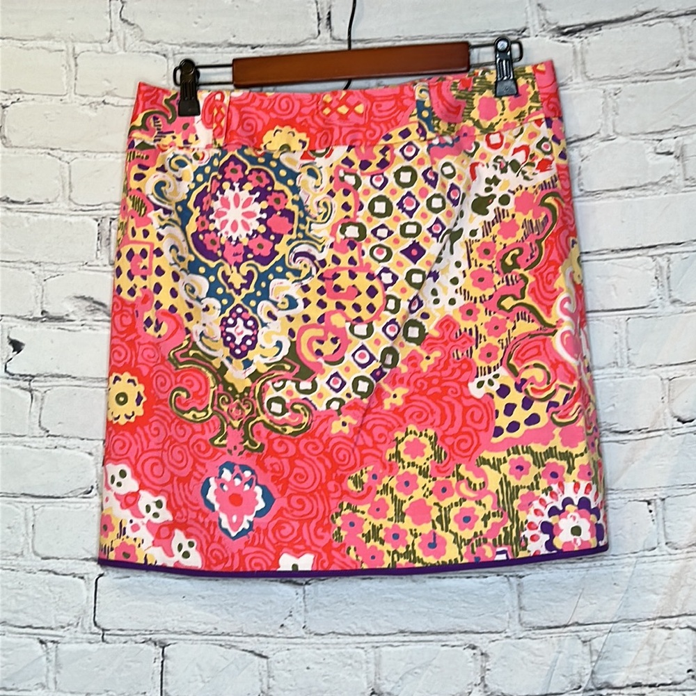 J. Crew Pink Purple Yellow Floral Skirt Size 6 Excellent Condition - Picture 6 of 9